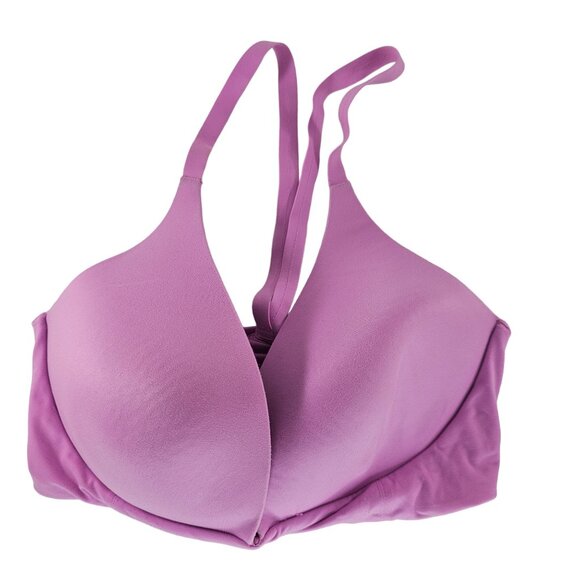 Victoria's Secret Lightly Lined Plunge Bra 32DD Nylon/Elastane Pink - Picture 1 of 6